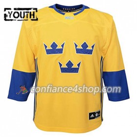 Adidas Maillot de Hockey Suède Blank Coupe du monde de hockey sur glace 2016 Jaune Premier - Enfant
